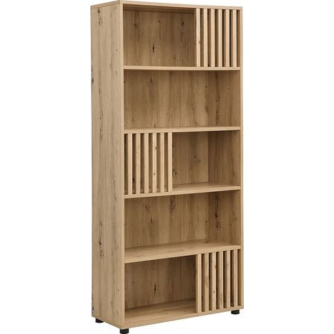 Libreria con 5 nicchie in MDF Naturale chiaro - GLIANA (1/5)