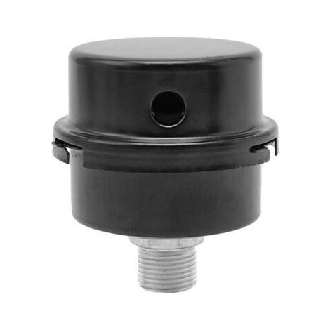 PA Luftfilter-Schalldämpfer, 3/8-Zoll-Gewinde, 16 mm, Schalldämpfer, Filterteile für Luftkompressor, schwarz (rund – Metall) (1/4)