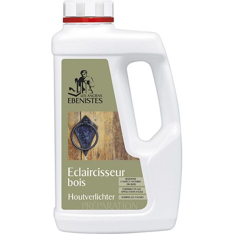 Éclaircisseur bois 1L – Dégriseur pour bois dur et teck – Supprime taches rouille, moisissure, brûlures – Restauration aspect naturel – Les Anciens Ebenistes