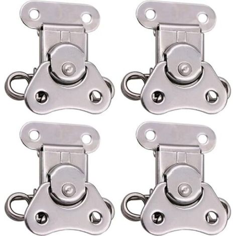 Loquet à ressort en acier inoxydable 304 en 4 pièces (convient à la fermeture sécurisée des boîtes à outils et des équipements) (1/5)