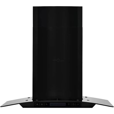 vidaXL Wandhaube Edelstahl 756 m³/h 60 cm Schwarz