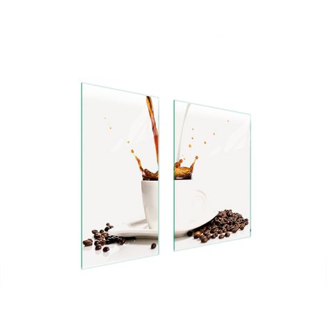 PLAQUE DE PROTECTION EN VERRE 75x52 CAFÉ (1/5)