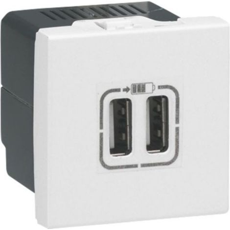 LEGRAND MOSAIC PRISE USB DOUBLE 2400MA BLANC EU - 278594L