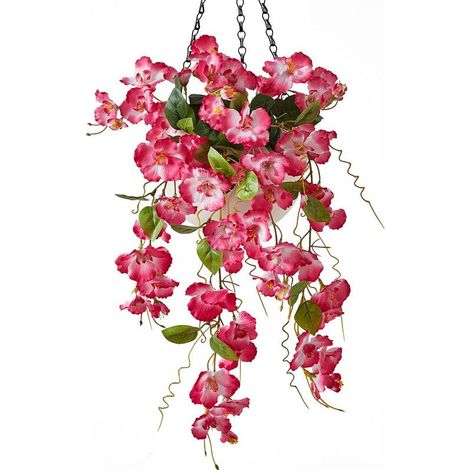 Plante suspendue artificielle – Lierre de bégonia 60 cm, durable, sans entretien, pour décoration de maison, balcon et jardin,Rose (1/5)