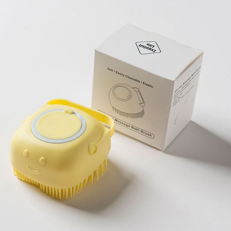 Brosse de bain pour animaux de compagnie Chat Chien Brosse de bain Silicone Bain Brosse de massage Outil de bain pour animaux de compagnie（jaune） (1/4)
