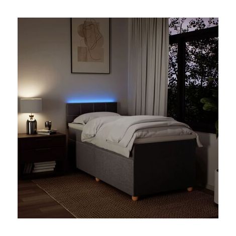 Sommier Snowco, matelas taupe, 80 × 200 cm, tissu, tissu doux et respirant, meuble de chambre, design contemporain, montage facile (1/5)