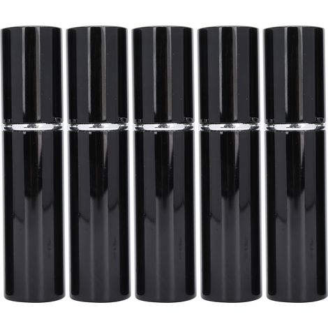 Flacon pulvérisateur rechargeable en aluminium 10 ml x 5 pièces noir, atomiseur à parfum portable vide (1/5)