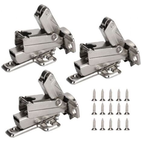 Concealed hinges, 175 degrees, silver, 9.9x6.4x6.3cm, set for cabinet doors (1/5)