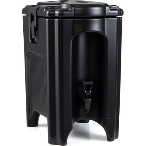 Dispensador de bebidas isotérmico de 16,5 L con grifo, color negro.