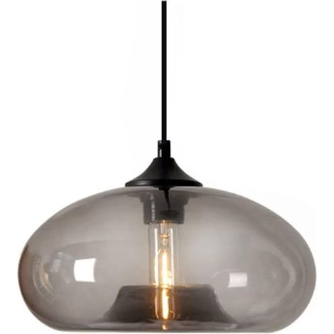 Vintage Industrie-Deckenleuchter E27, farbenfrohe Deckenbeleuchtung (Rauchgrau) (1/5)