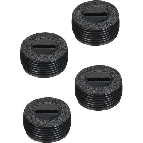 Couvercle porte-balais en plastique pour moteur électrique, filetage noir, diamètre extérieur 16 mm (0,63 po), hauteur 8 mm (0,31 po), lot de 4 (1/4)