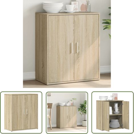 The Living Store Sideboard Sonoma-Eiche 60x31x70 cm Holzwerkstoff - Schreibtisch Sideboard - Wohnzimmermöbel - Holzmöbel - Regal - Aufbewahrung (1/5)