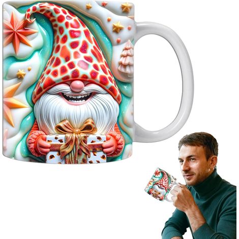 Tasse de jardin en céramique, tasse de nain de Noël, tasse à café en céramique, tasse de nain de jardin en céramique, tasse de Noël avec nain, tasse en céramique pour maman, meilleure amie (1/5)