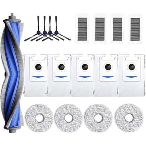 FENOPLASTICAFOREHILL Lot de 18 accessoires de rechange compatibles avec ECOVACS X5 Omni (1 brosse principale, 4 brosses latérales, 4 filtres, 4 FOREHILL, 5 sacs aspirateur) (1/5)