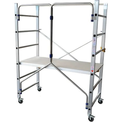Trabattello Alluminio Pieghevole 198,5 cm Piano 153x68 cm Ruote Freno (1/2)