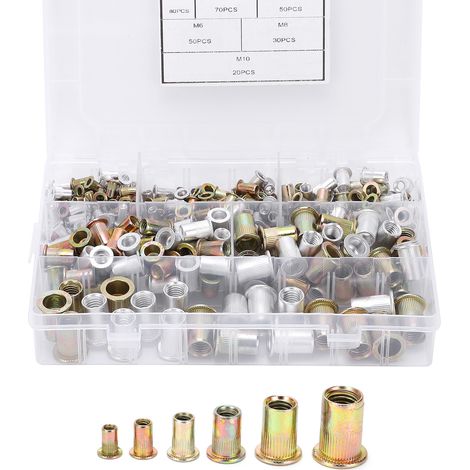 Kit de 300 inserts filetés en acier, assortiment pour visserie et réparations, 6 tailles pour bricolage professionnel. (1/5)