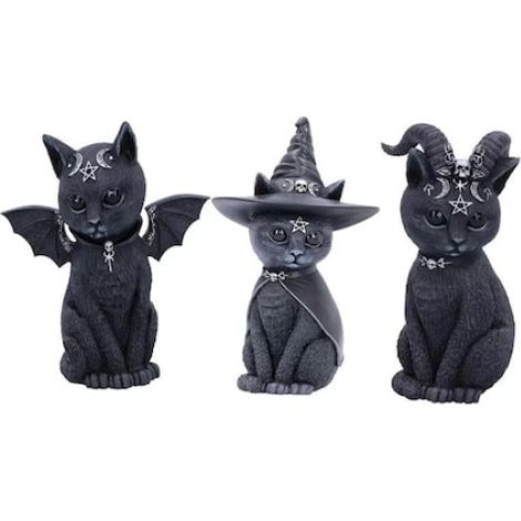 Figurine Chat Halloween - Résine Polyresine - Décoration Intérieure Salon Chambre - Lot de 3 (1/5)