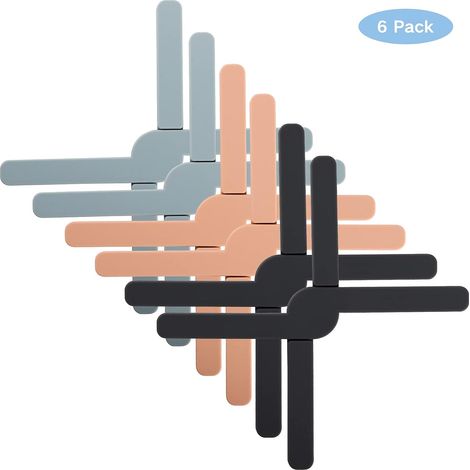 dessous de plat pliables en silicone résistants à lot de 6 (1/4)