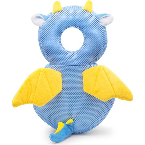 1 oreiller de protection pour bébé, motif dinosaure, maille respirante, ajustable, pour usage domestique ou scolaire (1/5)