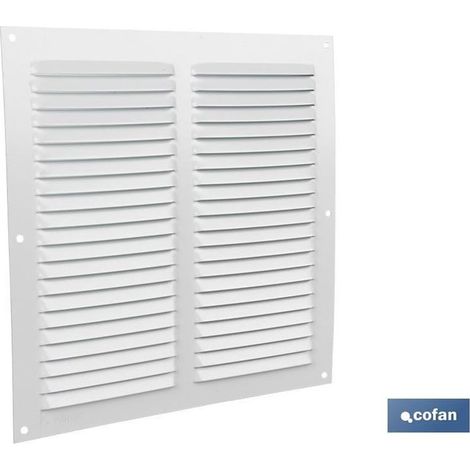 Grille de ventilation en aluminium blanc 25 x 25 cm, 0,6 mm d'épaisseur.