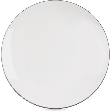 Porcelain Dessert Plate, White, 20 cm Diameter (1/4)