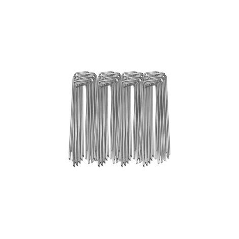 Lot de 100 piquets d'ancrage au sol solides pour les mauvaises herbes, non-tissé de jardin, clôture, jardin (2.54200mm) (1/5)