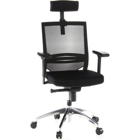 Bürostuhl / Chefsessel PORTO MAX Sitz Stoff / Rücken Netz schwarz hjh OFFICE