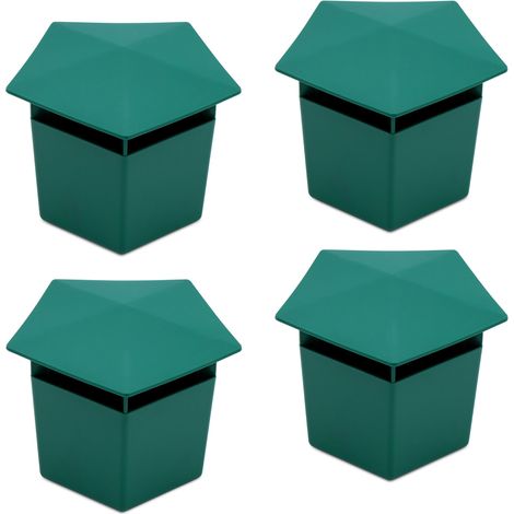 Kunststoff Schneckenfalle eckig 4er Set grün - 12 x 12 cm - Schneckenschutz für Gemüsebeete