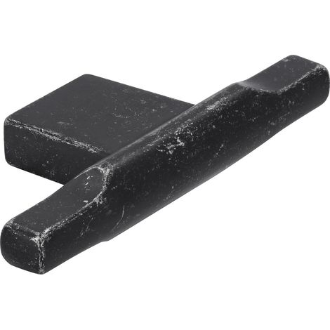 Siro Möbelknopf Baton Breite 70mm - Möbelgriff mit gutem Griffkomfort, Zinkdruckguss eisenfärbig matt getrommelt (1/4)
