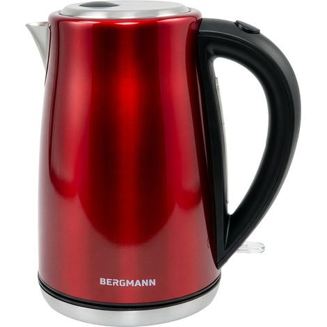 Bouilloire électrique Bergmann FR010 1,7 L 2200 W en acier inoxydable rouge N
