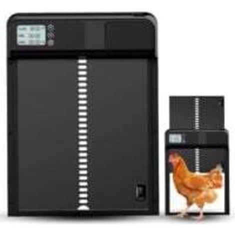Porte de Poulailler Automatique, Porte Automatique Poulailler avec Minuterie et Manuel en Aluminium avec écran LCD, Alimenté par Batterie Un Maintien sûr et Confortable des Poulets (1/4)