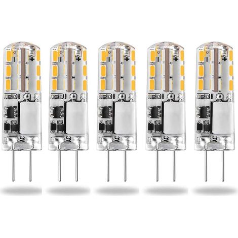 G4 LED Bulbs 12V AC/DC Warm White 3000K 120lm 2W 15-20W Halogen G4 Energy Saving JC Type Bi-Pin Replacement Capsule Non-Dimmable Light (5 Pack) (1/5)