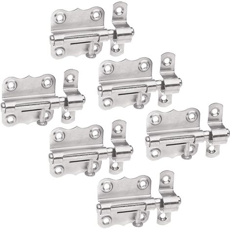 Targette  avec poignée bouton et sans ressort  acier inoxydable  platine 39 x 38 mm  boulon Ø 8 mm  kit de 6 (1/2)