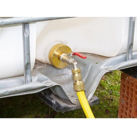 Robinet d'arrosage extérieur en laiton massif – Résistant à la rouille, avec adaptateur universel et tête sphérique pour jardin