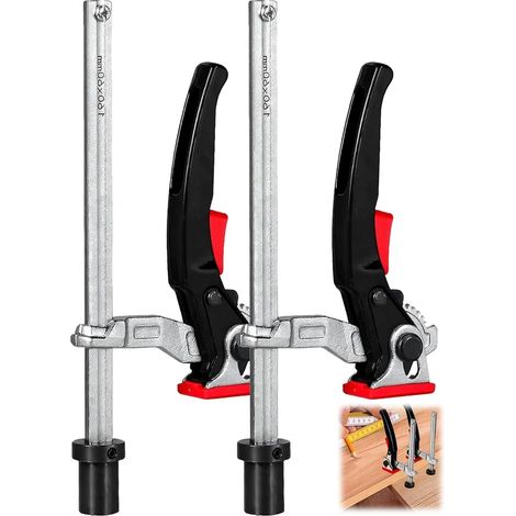 2 x Table Clamp 20mm Steel Lever Handle 20mm Lever Clamp 160mm Depth 60mm Welding Table Compatible (1/5)
