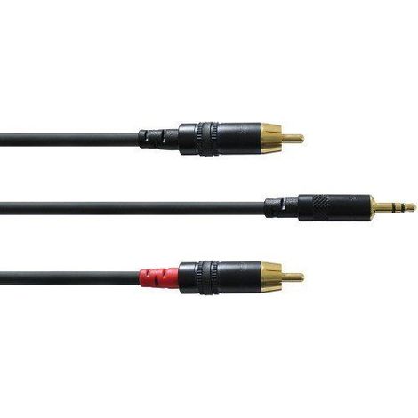 Cordial Audio Cavo adattatore [1x Spina jack da 3.5 mm - 2x Spina RCA] 0.90 m Nero (1/2)