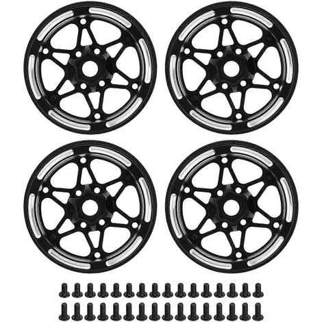 jantes de 1,9 pouce en fibre de carbone pour crawler RC Axial SCX10 1/10, Gen8, Gelande II et Finder 2, style hexagonaux en étoile.