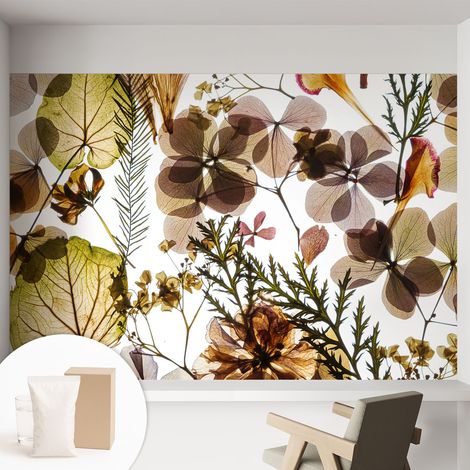 Papier peint intissé décoratif pour salon chambre et cuisine Facile à poser avec colle Composition naturelle 152x104 cm (1/5)