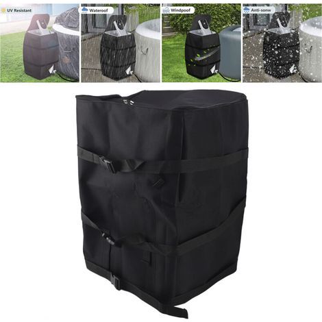 Couvercle de Pompe de Chauffage pour Spa Waterproof Universal Inflatable Hot Tub Pump Protective Cover for Most Hot Tub Spa Heater Pump-- (1/5)