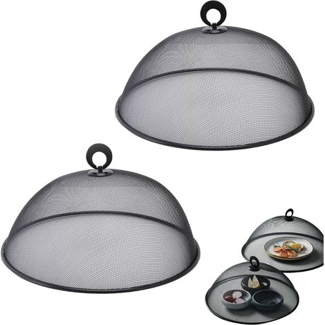 2 Pièces Cloche Alimentaire Metal, Maille Fine 30cm, Protection Insectes, Pour Pique-Nique Bbq Fêtes