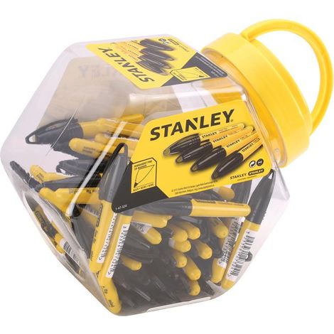 Stanley 1-47-324 Mini Fine Tip Marker Black (Tub 72) STA147324