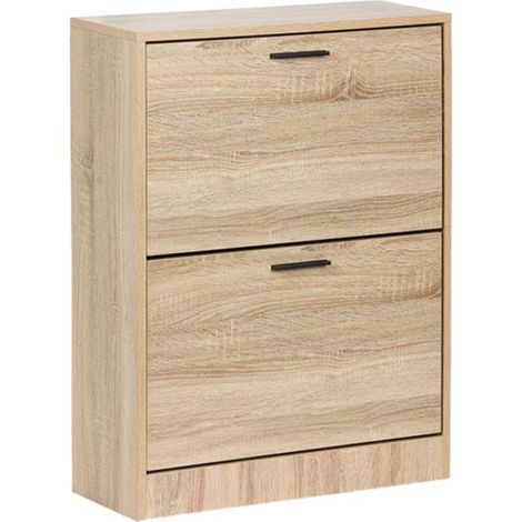 Zapateros - Mueble Zapatero 2 Niveles Piro - Madera Natural