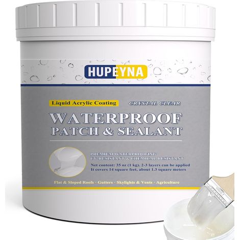 Membrane d'Étanchéité Waterstop, Agent Imperméable Invisible 1KG Adhésif Imperméable Transparent pour Réparer Fuites, Agent Anti-Fuite Étanche à Base D'eau pour l'intérieur et l'extérieur (1/5)