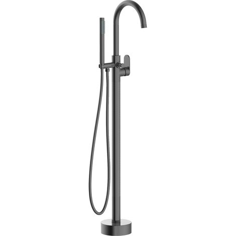 Essebagno Charme II colonna meccanica a pavimento per vasca ad isola grigio metallico