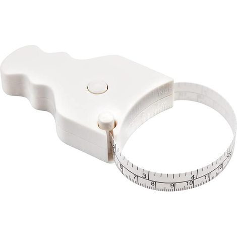 Weißes 150 cm/60 Zoll Körpermaßband, einhändig bedienbar, kompaktes ergonomisches Design – Messungen zur Gewichtsabnahme und zum Muskelaufbau (1/5)