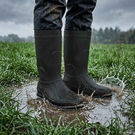 vidaXL Bottes de Pluie PVC Taille 43 Noir (1/5)
