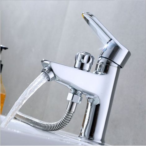 Robinet de baignoire, robinet de douche monotrou à double usage eau chaude/eau froide en alliage, salle de bain (1/2)