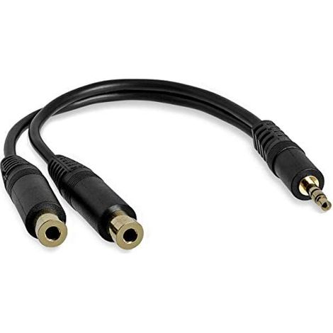 Cable Audio Jack (3,5 mm) Divisor Startech MUY1MFF              Negro 0,15 m (1/5)