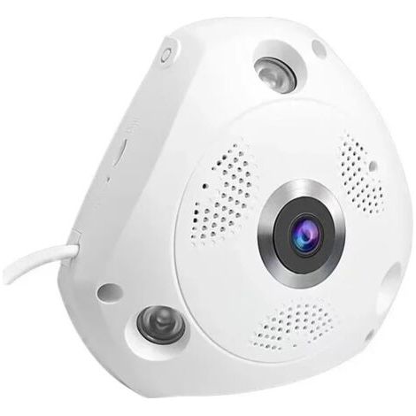 Caméra de surveillance intérieure 4K 8MP – Objectif fisheye 180/360° – Détection de mouvement – Alimentation POE – IP66 (1/4)