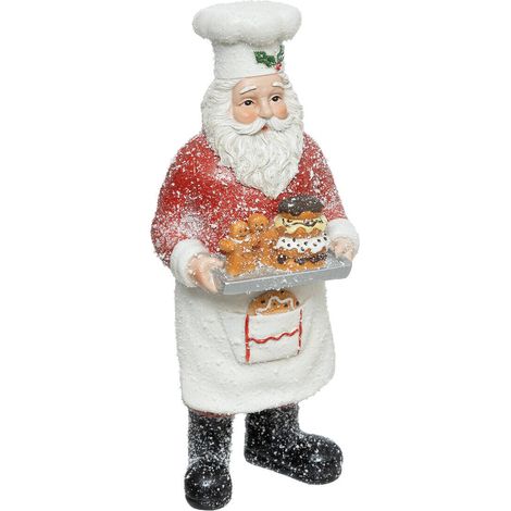 Chef Père Noël en Hiver effet givré H 28 cm - Feeric Christmas